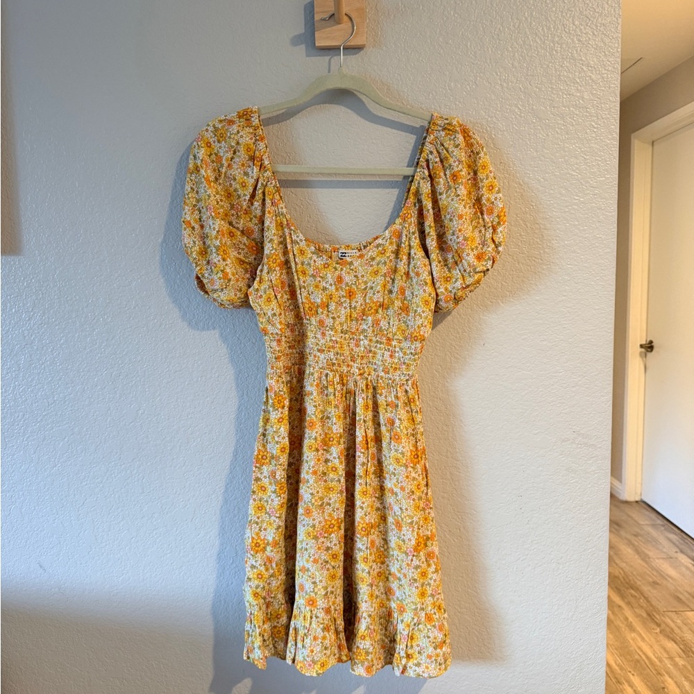 Billabong Yellow Floral Mini Dress